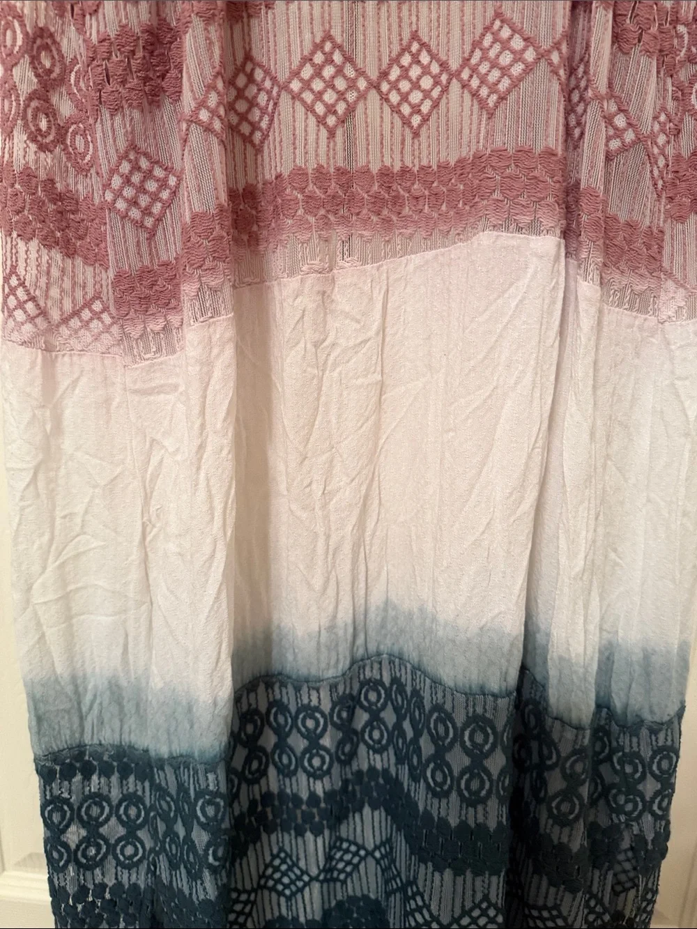 Sundance Mauve and Cream Knit Open-Front Vest or Sleeveless Duster Sz L